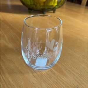 Just Breathe Etched Stemless Large Glass